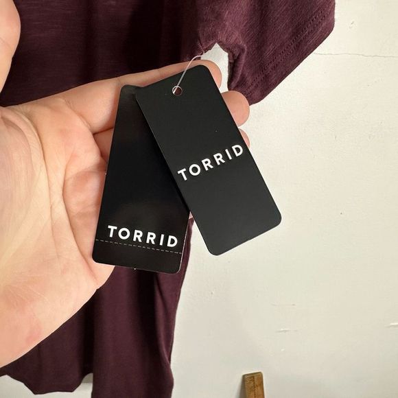 Torrid Women’s Nope Super Soft Slub Boat Neck Varsity Tee Size 2x Burgundy NWT - Picture 8 of 10